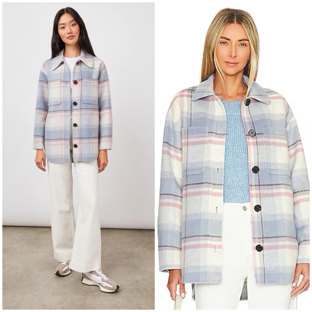 Rails Oversized Connie Shirt Jacket in Junean Plaid Wool Blend